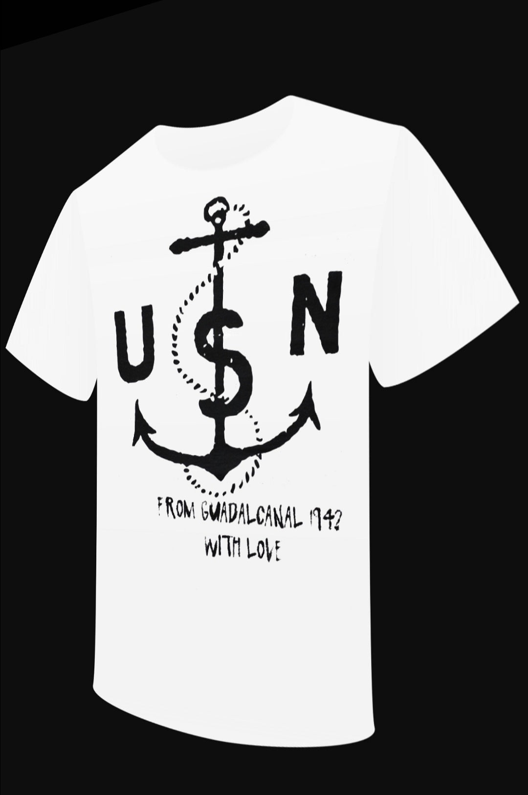 T-shirt "USN ftom Guadalcanal 1942 with love" - PUNK & COTON