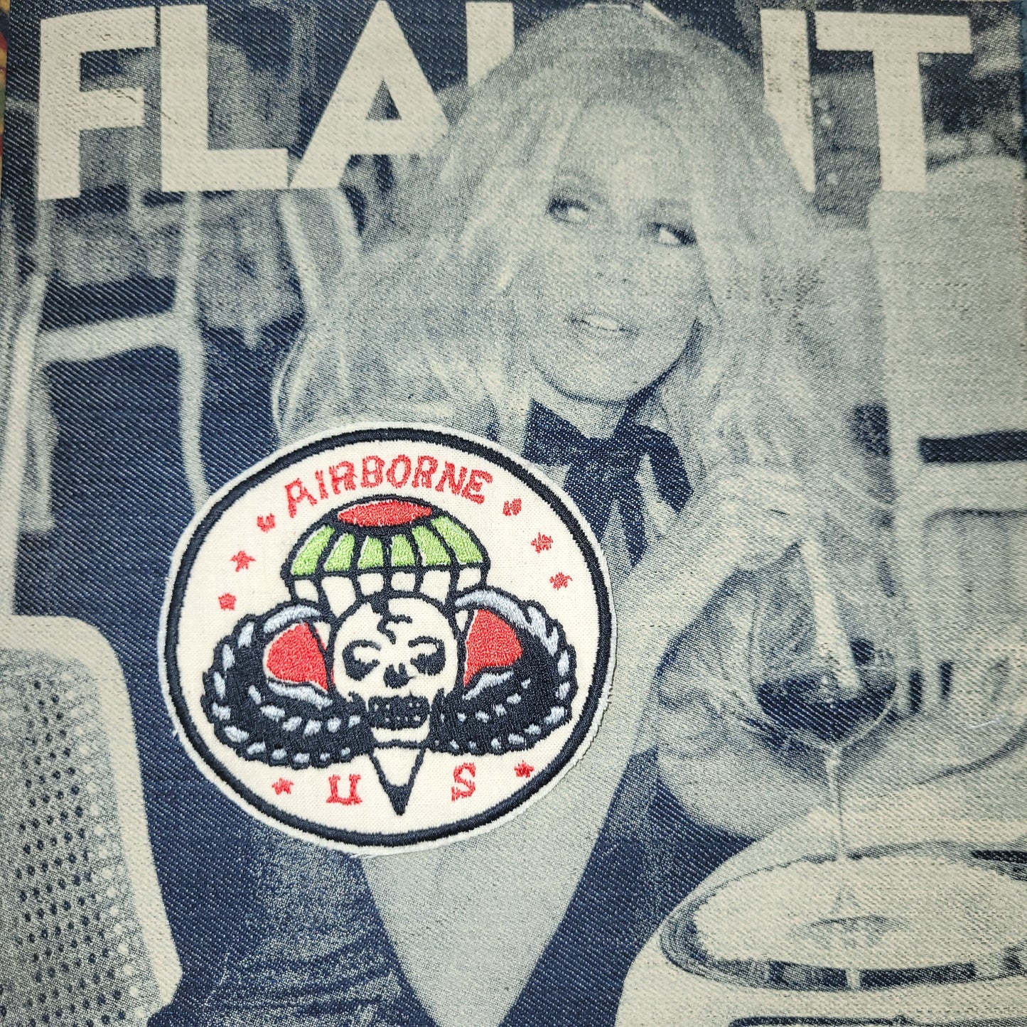 Patch Brodé "US Paratroopers" EN VIEUX TISSU COTON - PUNK & COTON