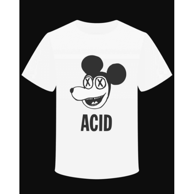 T-Shirt "ACID" MOUSE vintage design psychΓ©dΓ©lique - PUNK & COTON