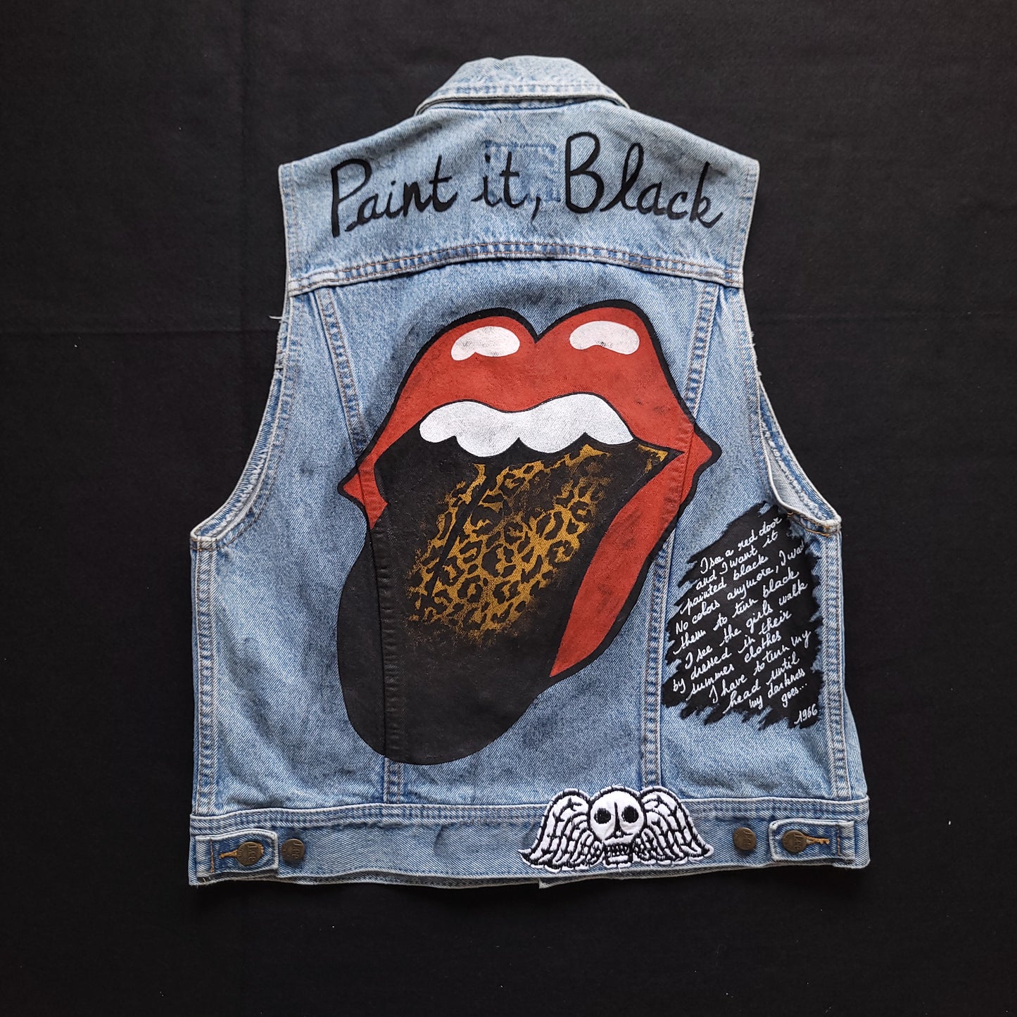 Vintage girl Lee Riders Handpainted jacket, veste femme Lee Riders peinte à la main - PUNK & COTON