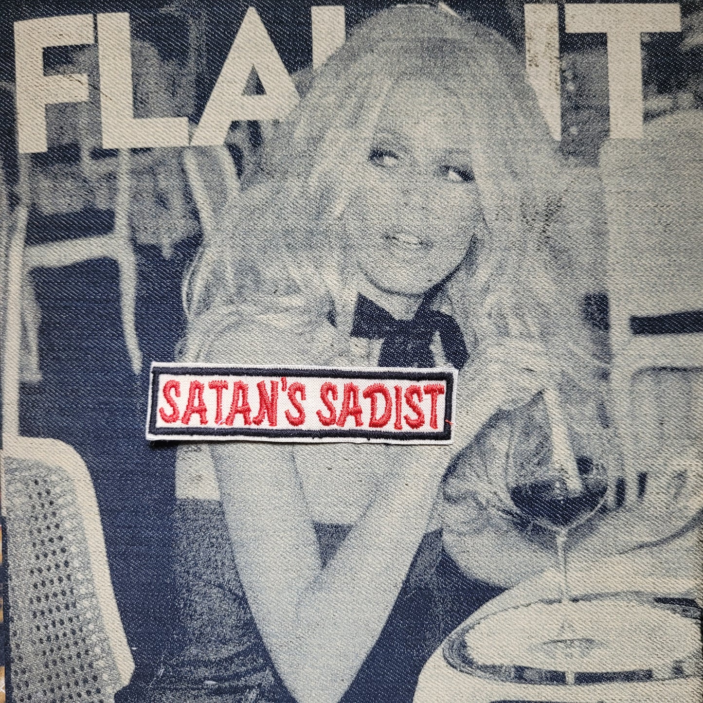 Patch brodé RARE "Satan's Sadist " SUR VIEUX TISSU COTON - PUNK & COTON