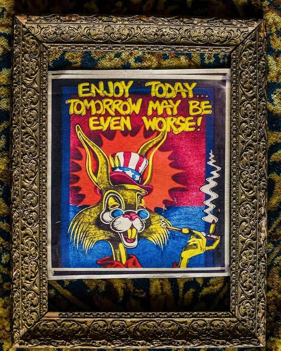 Backpatch "Rabbit : Enjoy Today Tomorrow May Be Even Worse!" - L'Insoumis Clothing