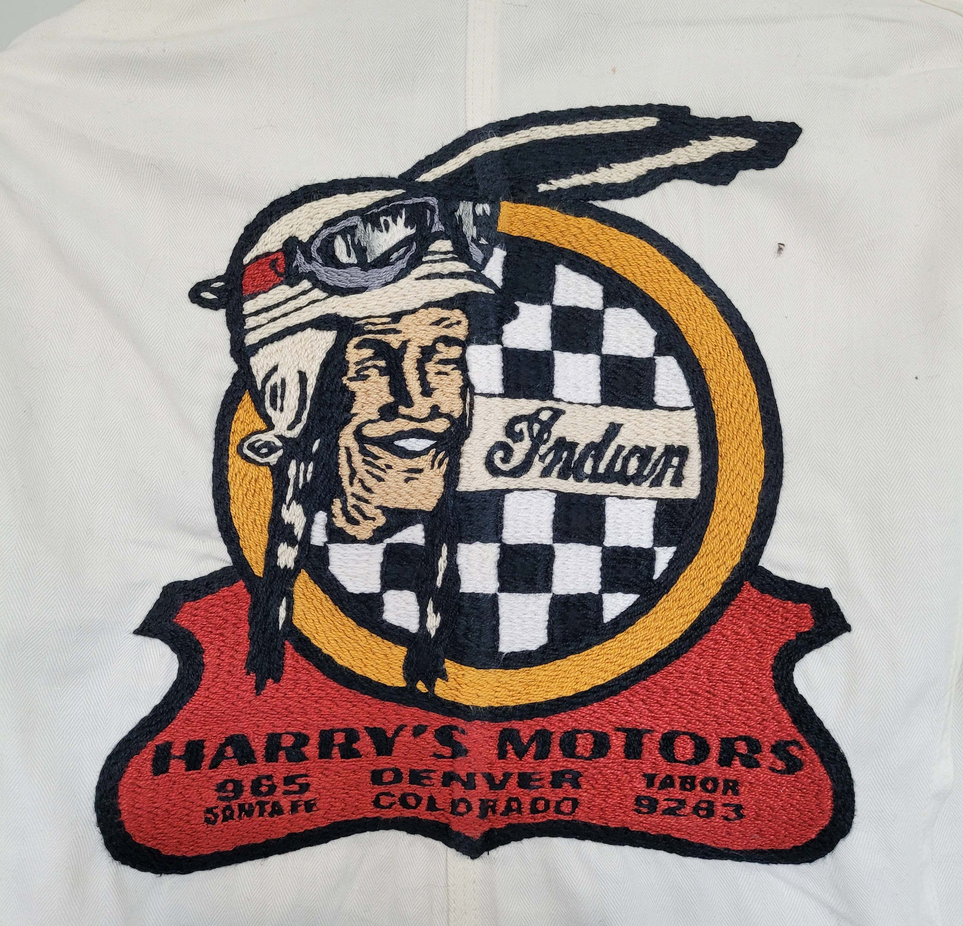 Coverall 40's LEE UNION-ALLS HBT hand embroidered chainstitch method combinaison  brodée à la main INDIAN - L'Insoumis Clothing