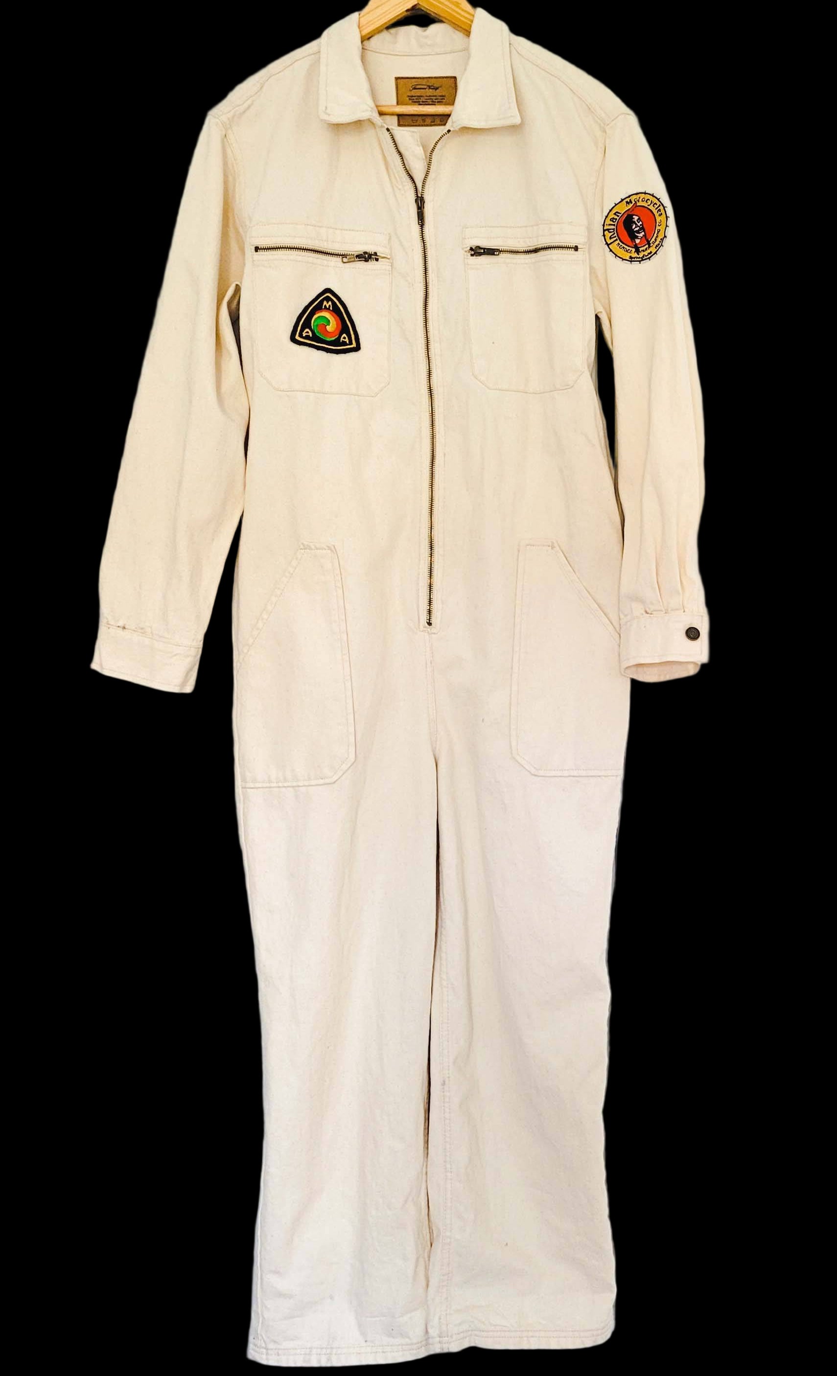 Coverall American Vintage hand embroidered chainstitch method combinaison  brodée à la main INDIAN - L'Insoumis Clothing