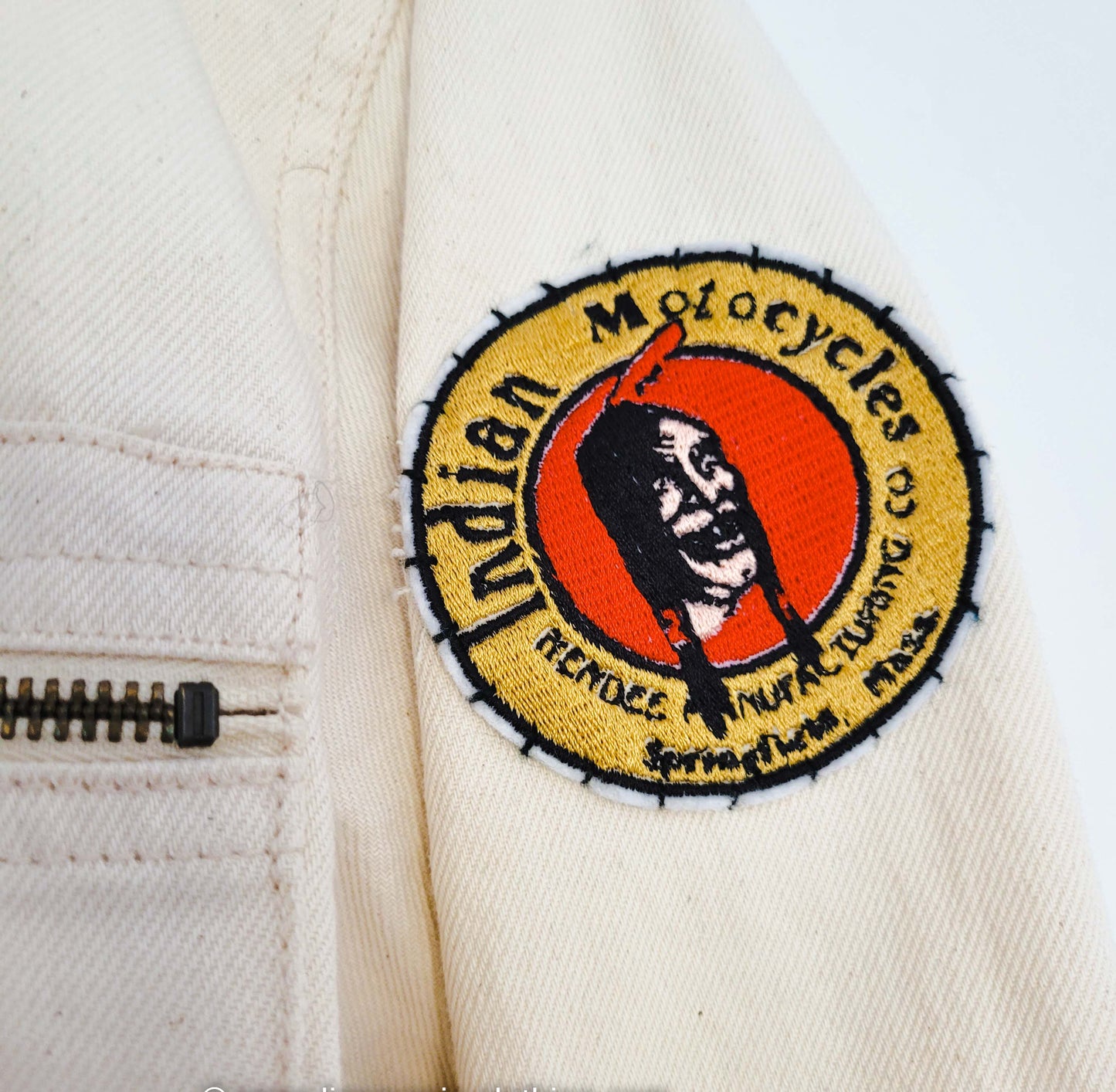 Coverall American Vintage hand embroidered chainstitch method combinaison  brodée à la main INDIAN - L'Insoumis Clothing