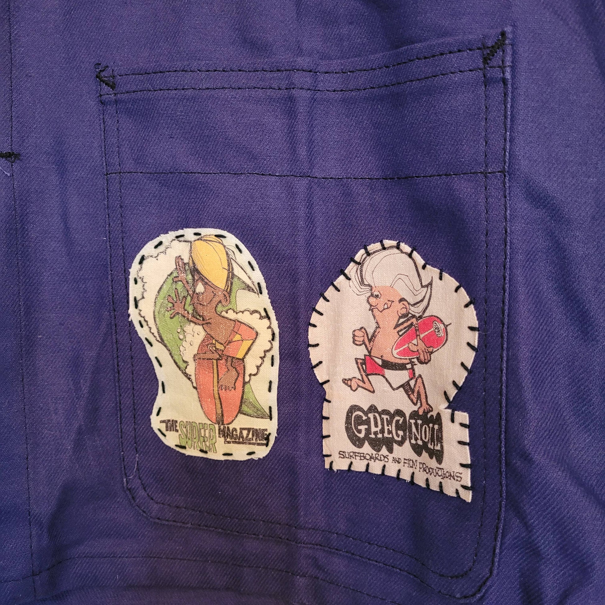 Hommage à Marc Cluzet, handpainted french 50's workwear jacket Wheels and Surf - L'Insoumis Clothing