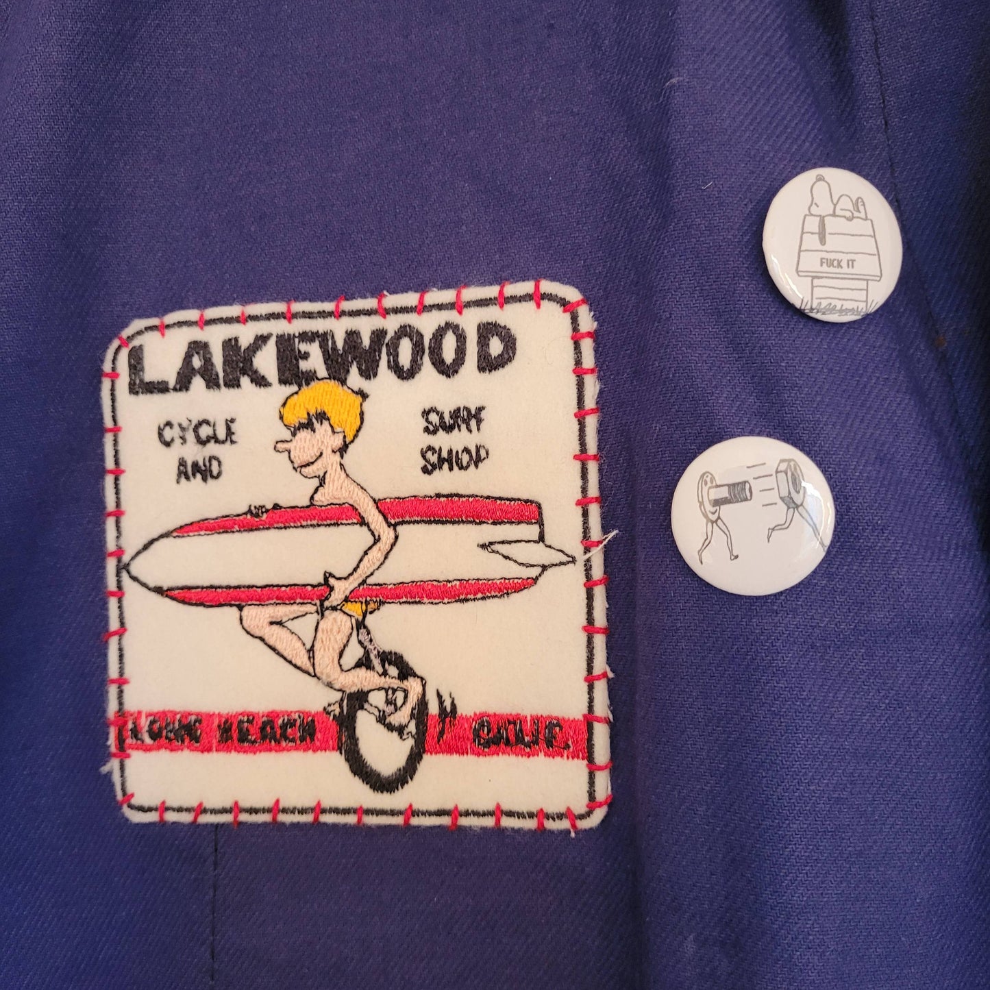 Hommage à Marc Cluzet, handpainted french 50's workwear jacket Wheels and Surf - L'Insoumis Clothing