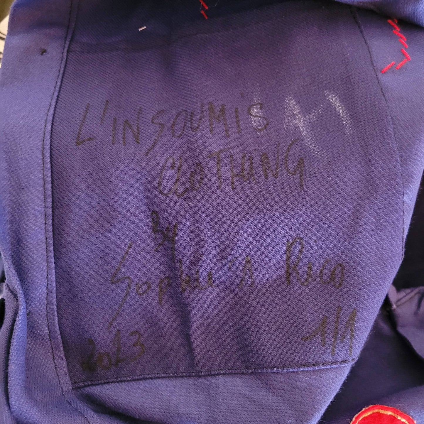 Hommage à Marc Cluzet, handpainted french 50's workwear jacket Wheels and Surf - L'Insoumis Clothing