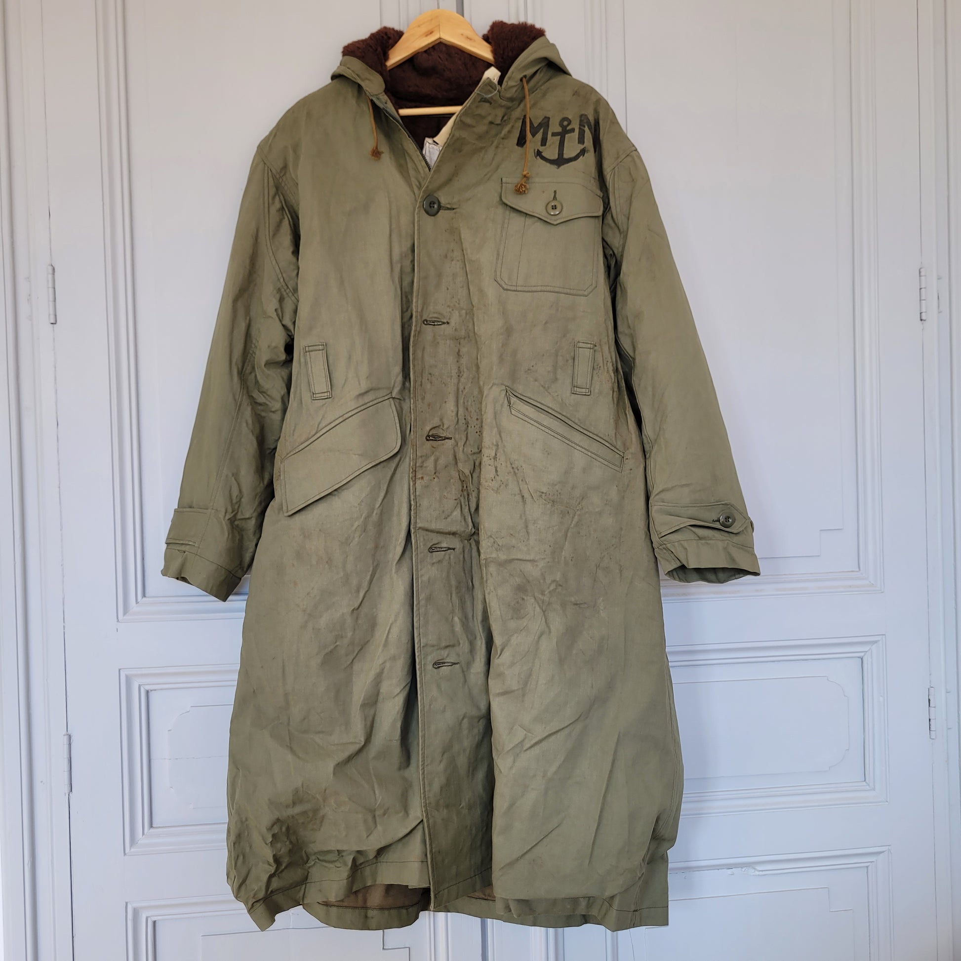 3rd/ème Deadstock french navy coat long N1 deck jacket / deadstock manteau de quart de la Marine nationale - PUNK & COTON