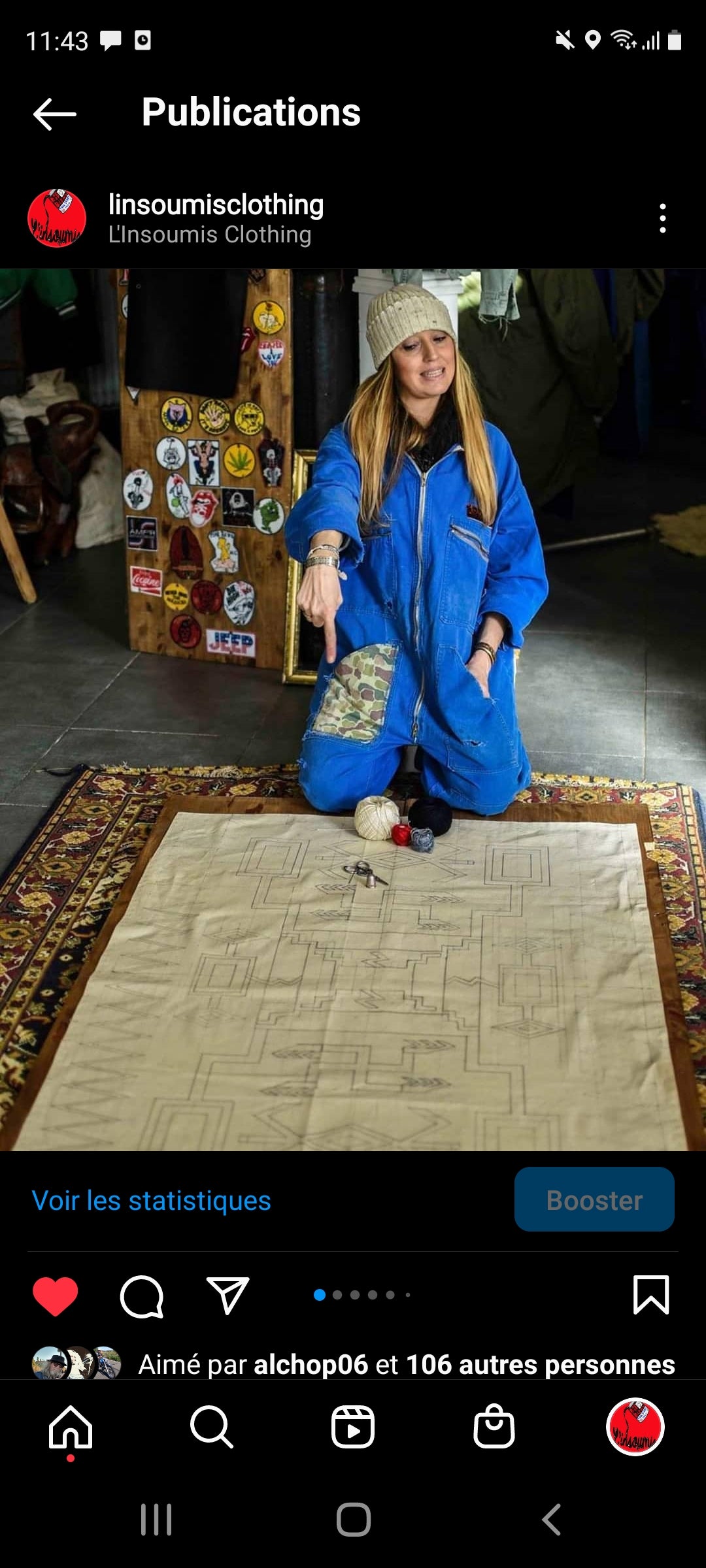 Navajo design blanket hand embroidererd by Sophie ( Solin) - PUNK & COTON