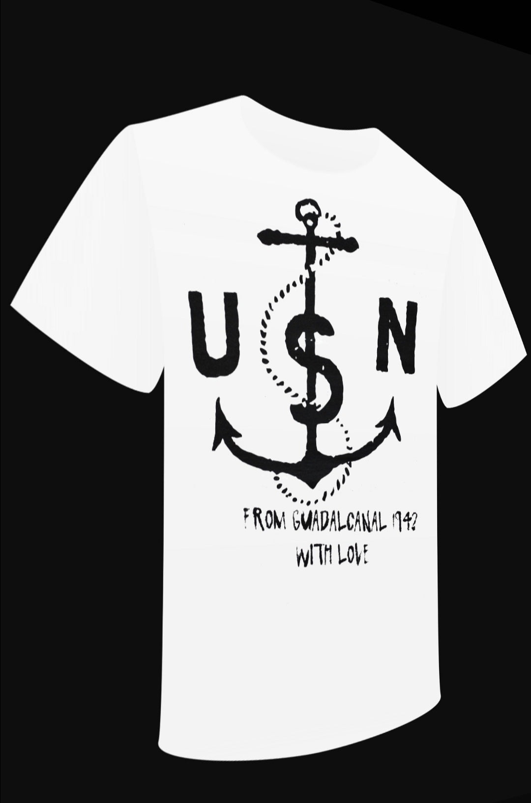 T-shirt "USN ftom Guadalcanal 1942 with love" - PUNK & COTON
