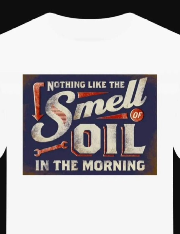 T-shirt "Smell Oil in the Morning" - PUNK & COTON