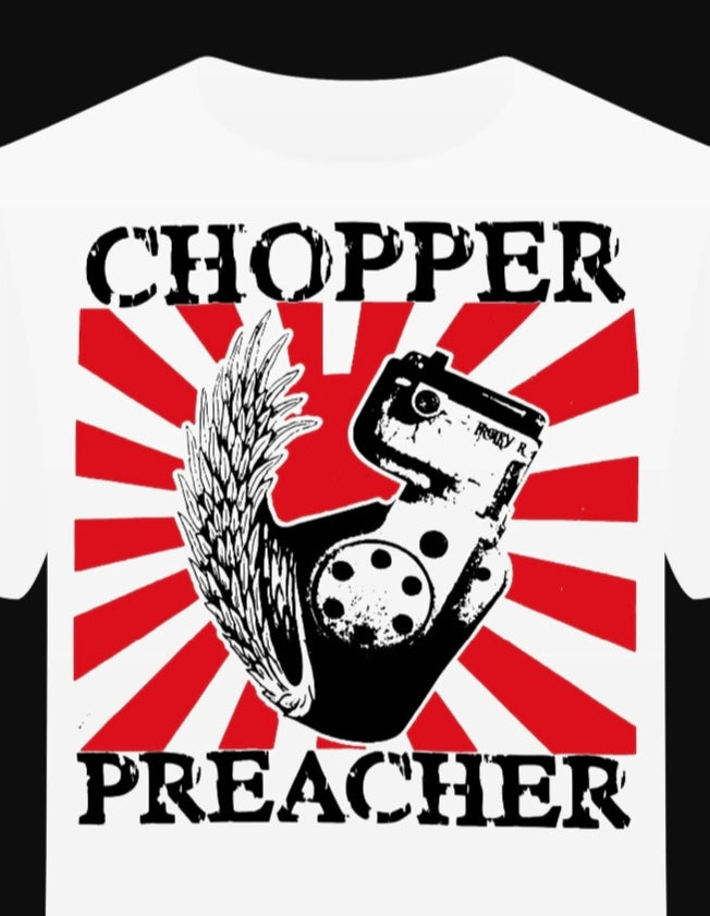 T-Shirt "Chopper Preacher" BIKE MOTO OLD VINTAGE DESIGN LOGO - PUNK & COTON