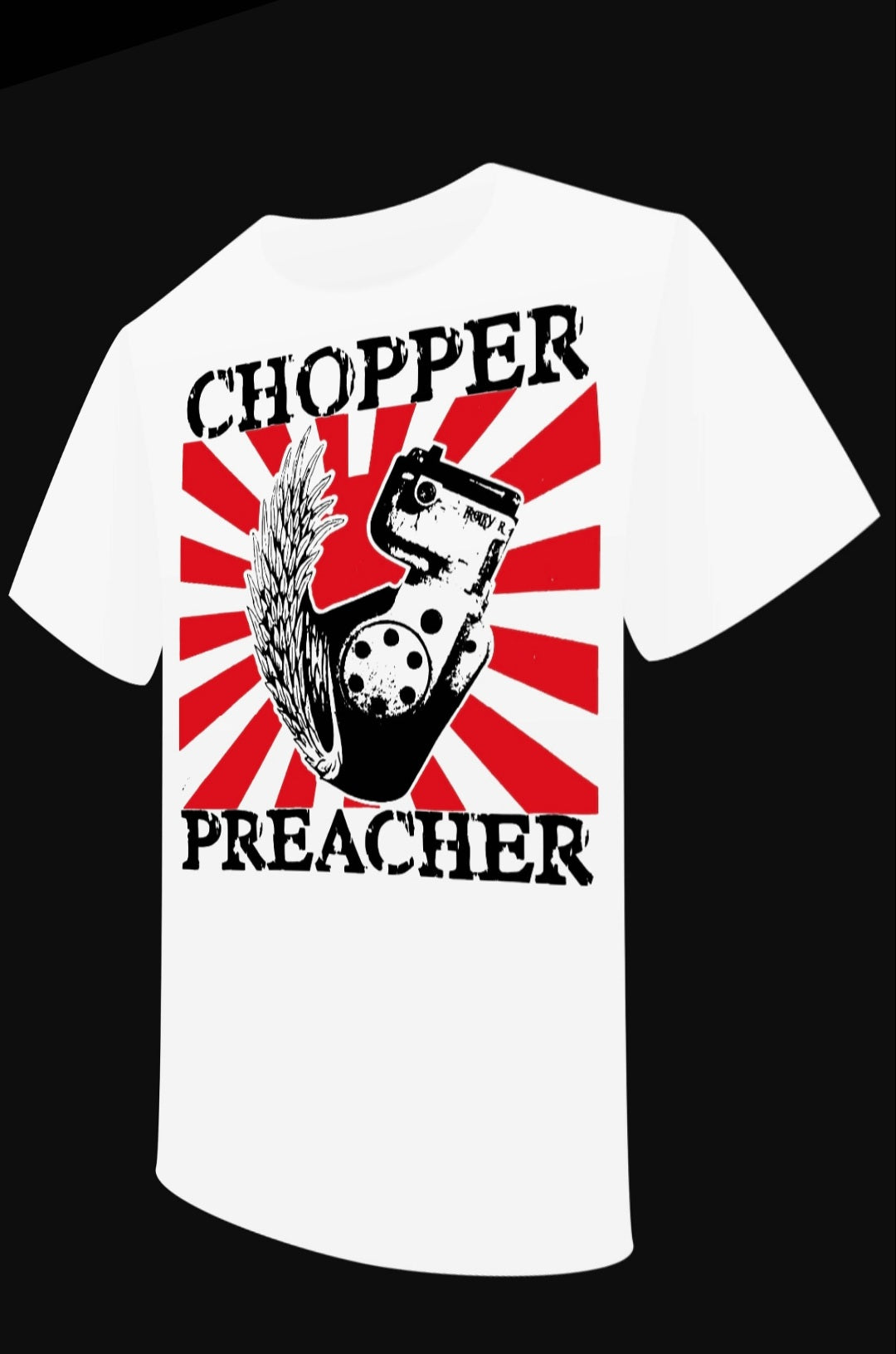 T-Shirt "Chopper Preacher" BIKE MOTO OLD VINTAGE DESIGN LOGO - PUNK & COTON