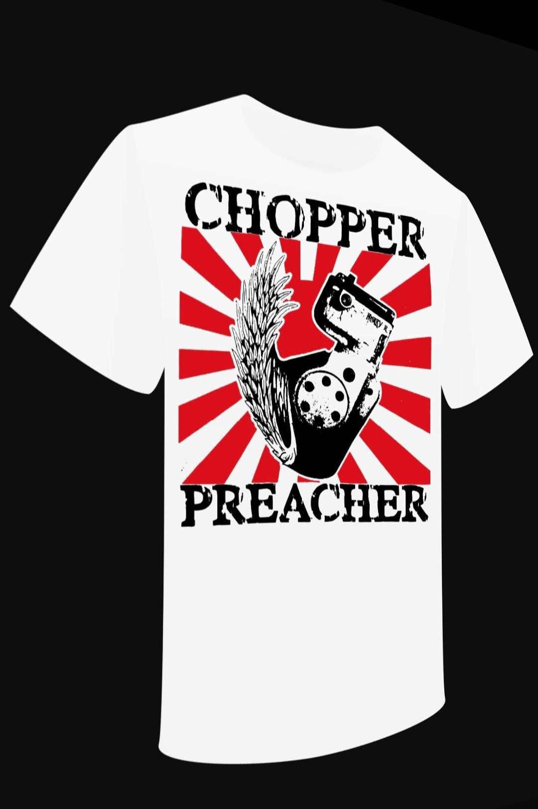 T-Shirt "Chopper Preacher" BIKE MOTO OLD VINTAGE DESIGN LOGO - PUNK & COTON