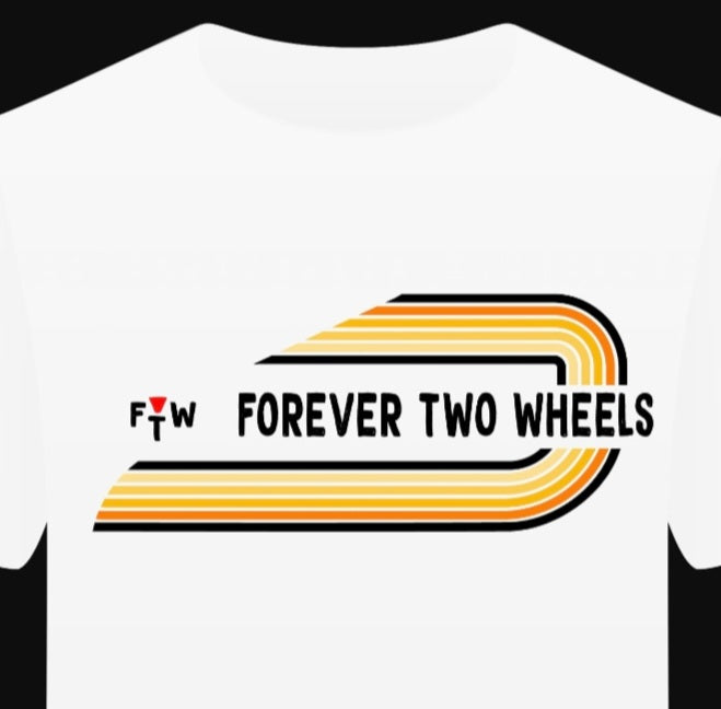 T-shirt "FTW Forever Two Wheels" Jaune/Orange - PUNK & COTON