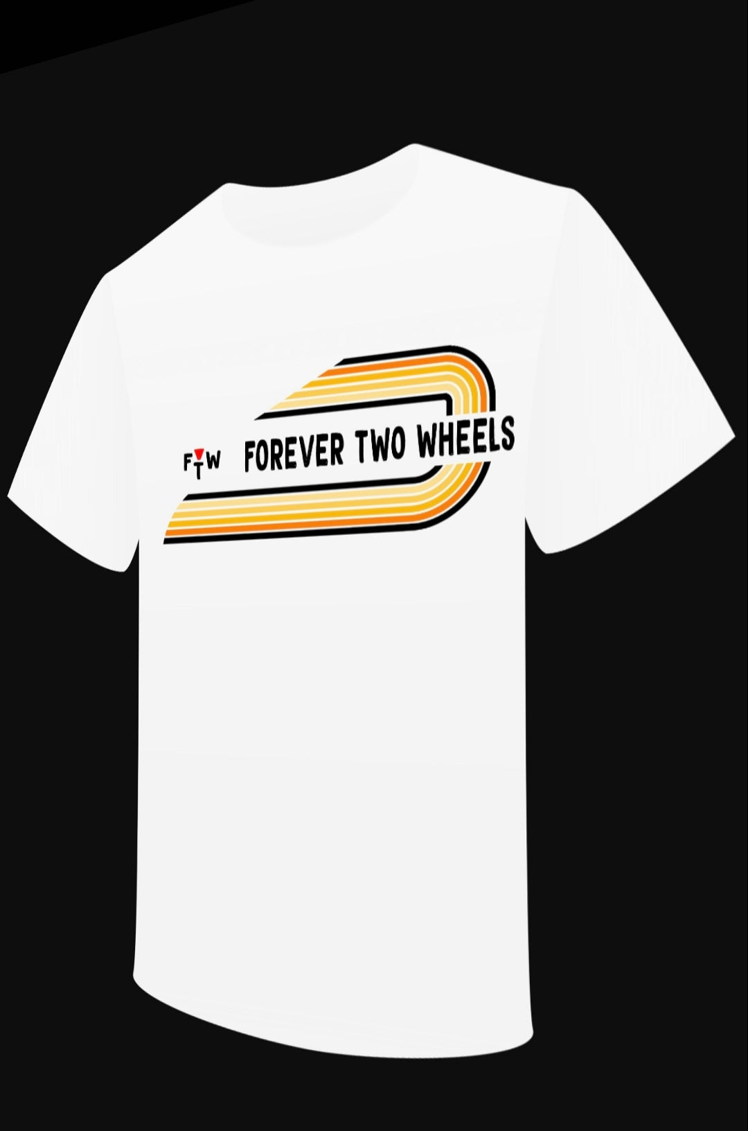 T-shirt "FTW Forever Two Wheels" Jaune/Orange - PUNK & COTON