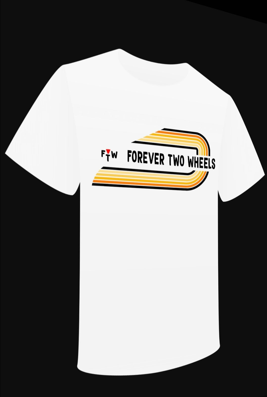 T-shirt "FTW Forever Two Wheels" Jaune/Orange - PUNK & COTON