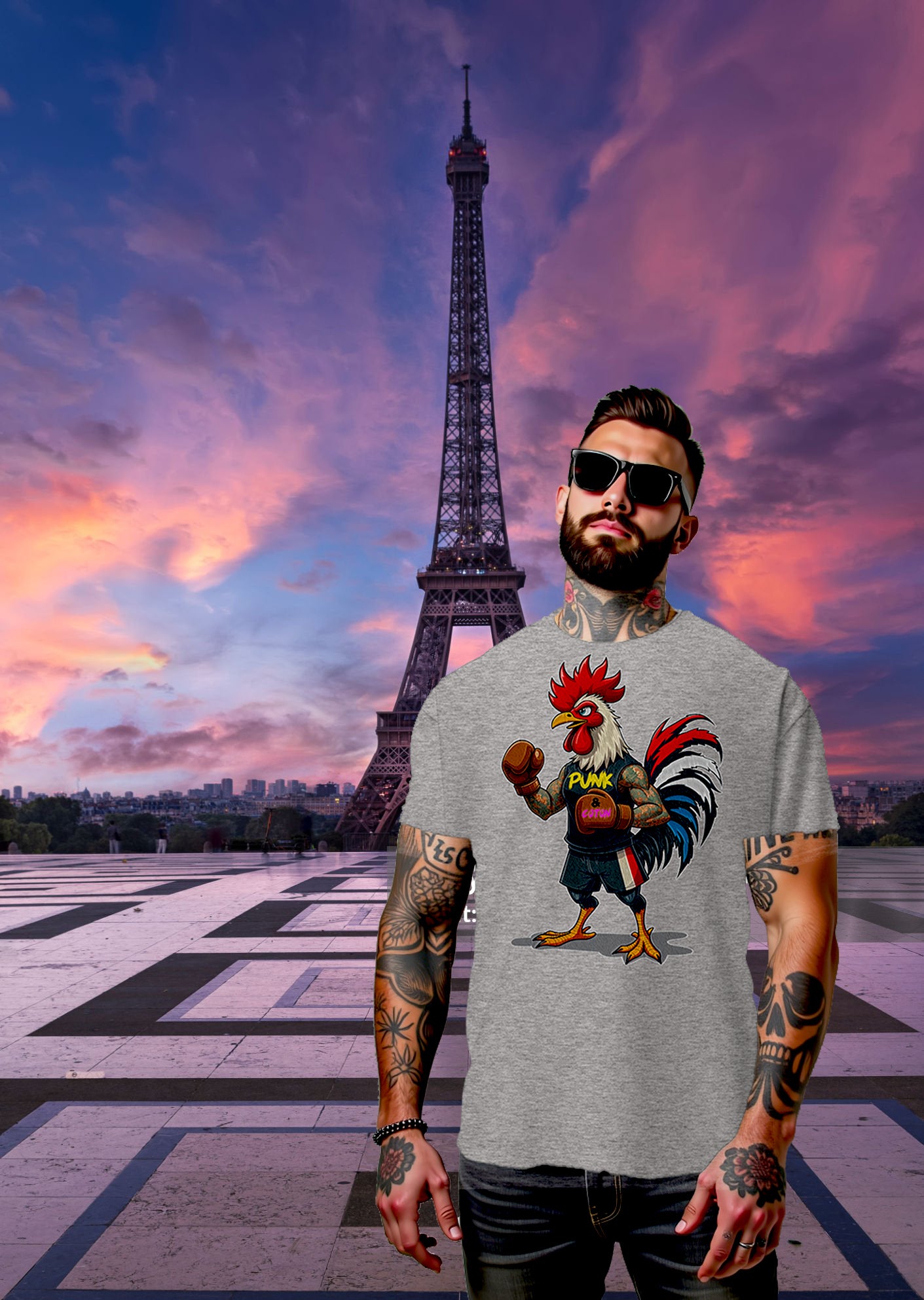 T-shirt PUNK and COTON coq France - PUNK & COTON