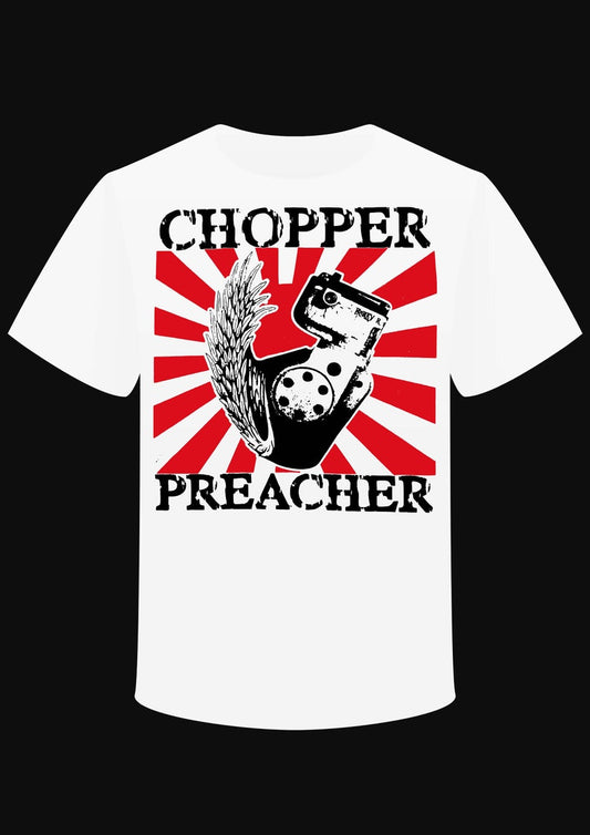 T-Shirt "Chopper Preacher" BIKE MOTO OLD VINTAGE DESIGN LOGO - PUNK & COTON