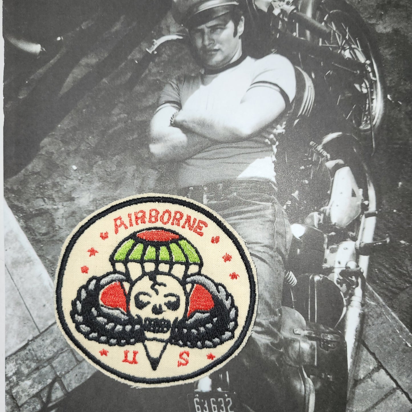 Patch Brodé "US Paratroopers" EN VIEUX TISSU COTON - PUNK & COTON