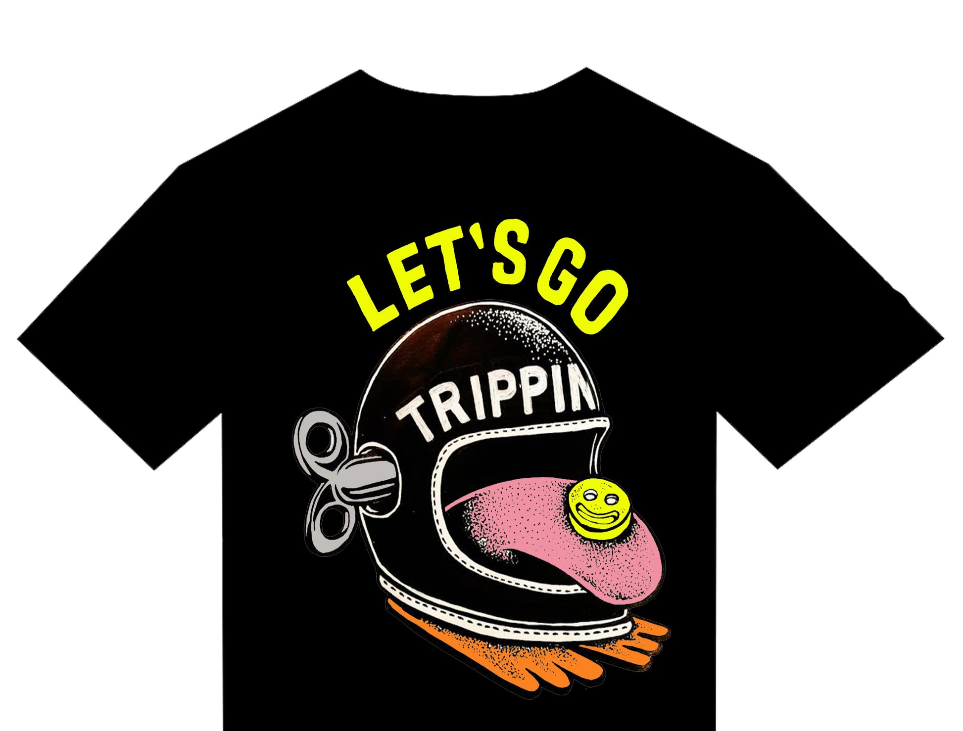T-Shirt " Let's go trippin" HELMET BIKER - PUNK & COTON