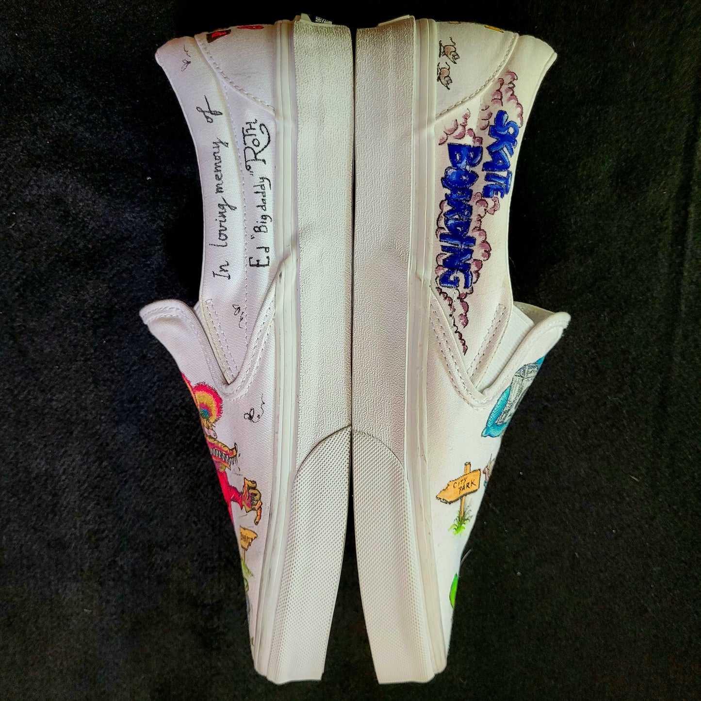 VANS "RAT FINK & MONSTER FINK SKATE" Slip On peintes à la main by Punk & Coton - PUNK & COTON