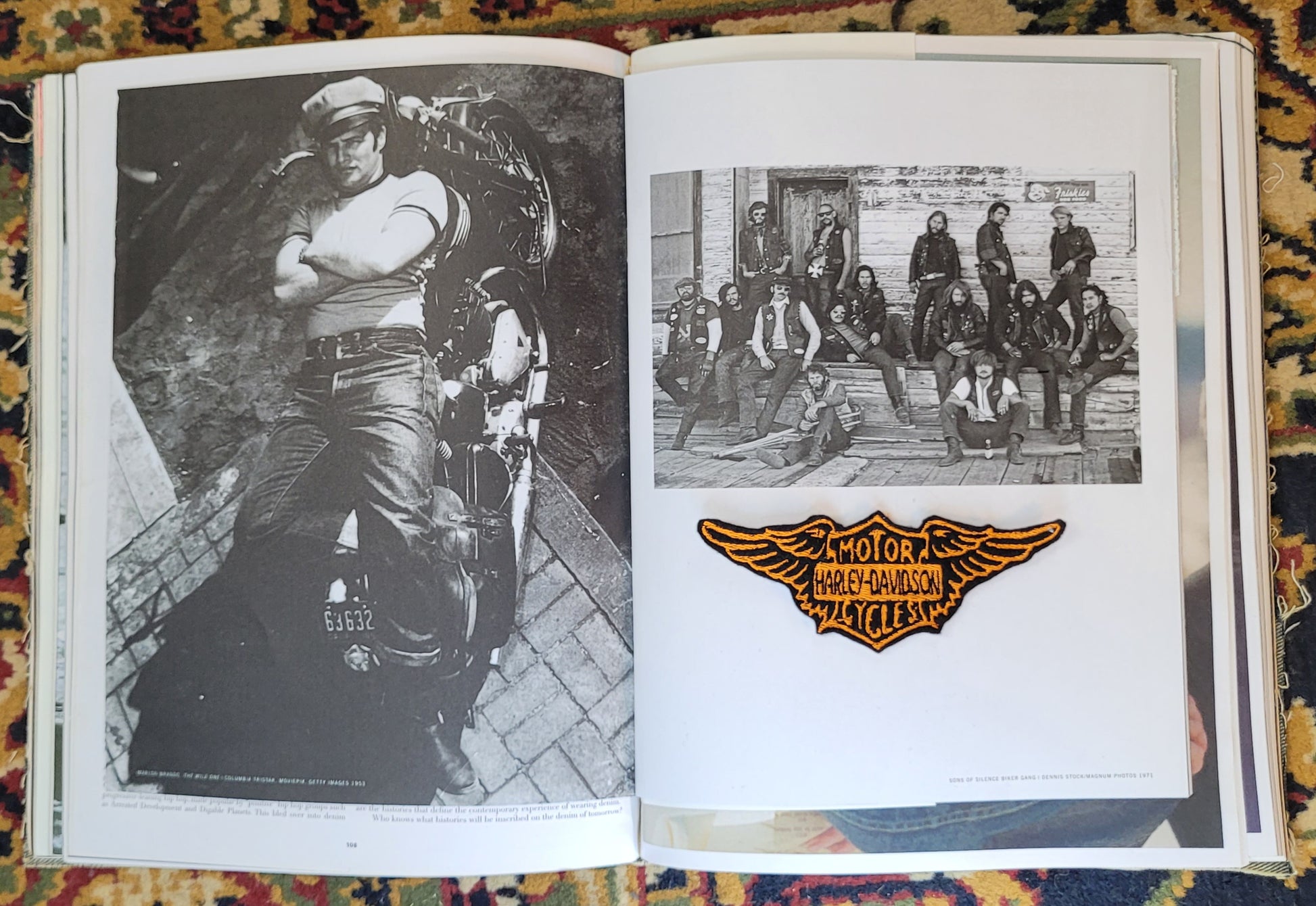 Patch Brodé Vintage Harley Wing Logo ( Version Black & Orange) - PUNK & COTON