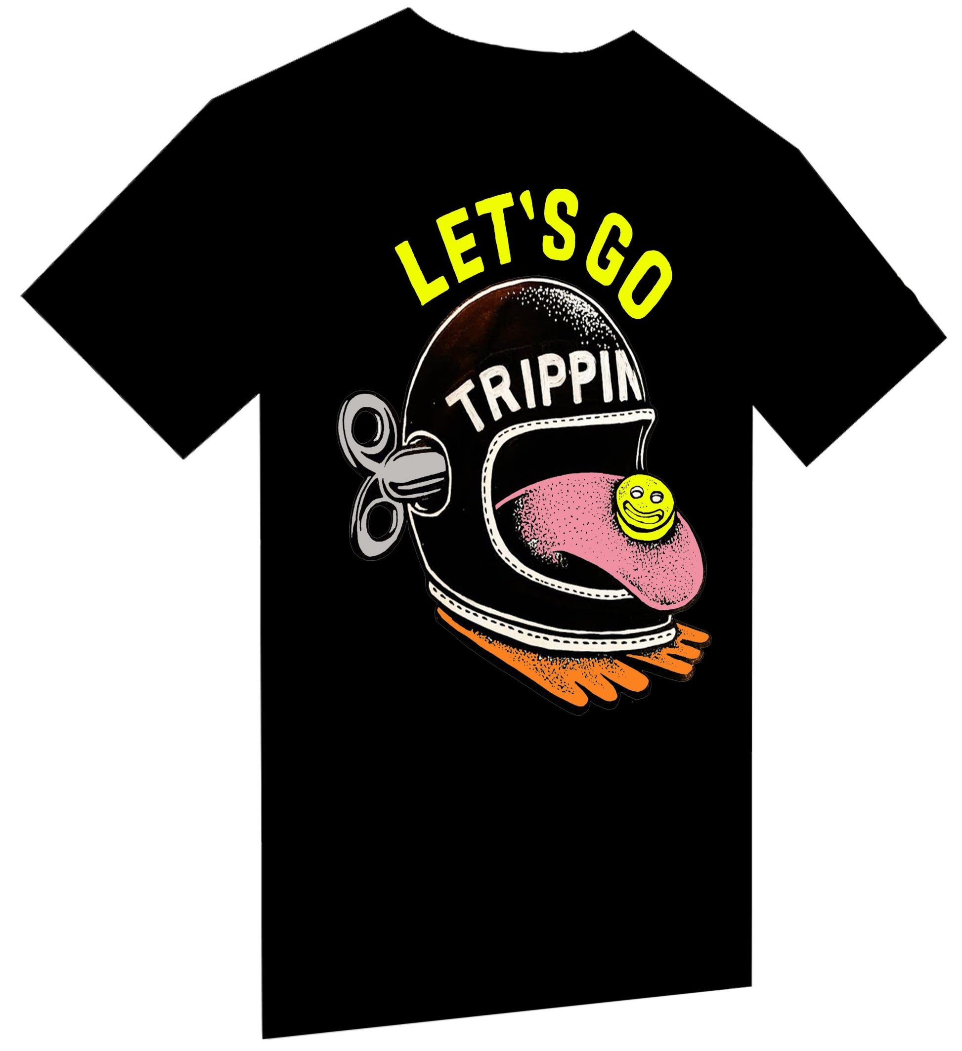 T-Shirt " Let's go trippin" HELMET BIKER - PUNK & COTON