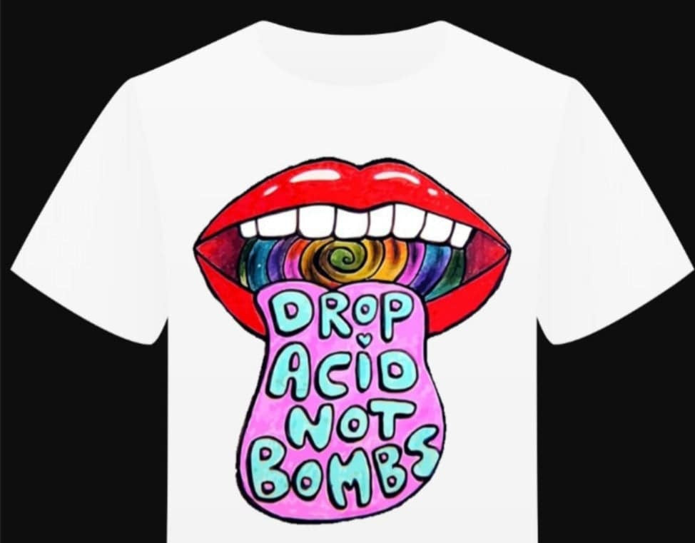 T-shirt "Drop Acid Not Bombs" - PUNK & COTON