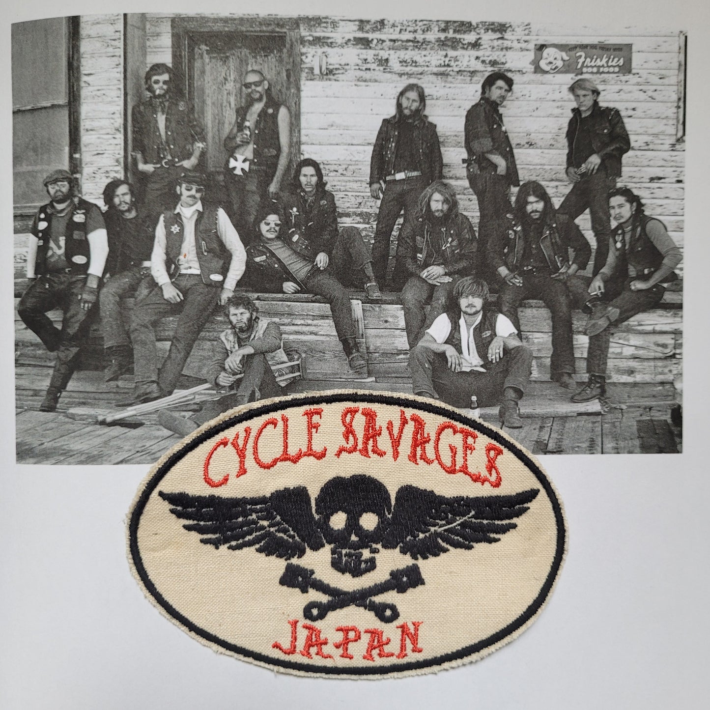 Patch Brodé "Cycle savages" Série 5 Versions ( WOLRDWIDE / FRANCE / JAPON/ CALIFORNIE/ TEXAS) EN VIEUX TISSU COTON - PUNK & COTON