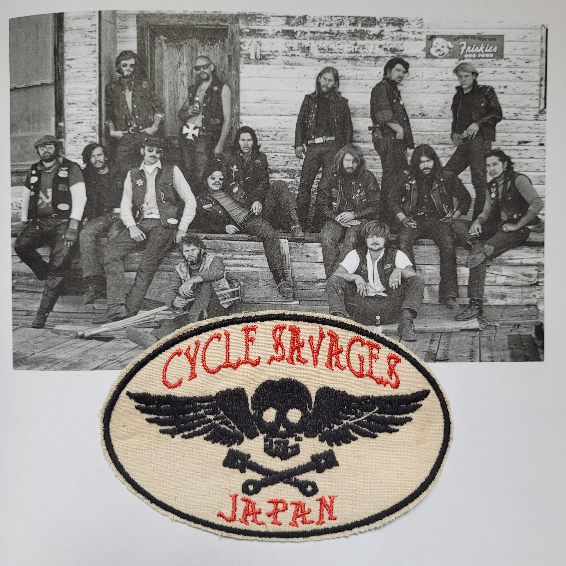 Patch Brodé "Cycle savages" Série 5 Versions ( WOLRDWIDE / FRANCE / JAPON/ CALIFORNIE/ TEXAS) EN VIEUX TISSU COTON - PUNK & COTON