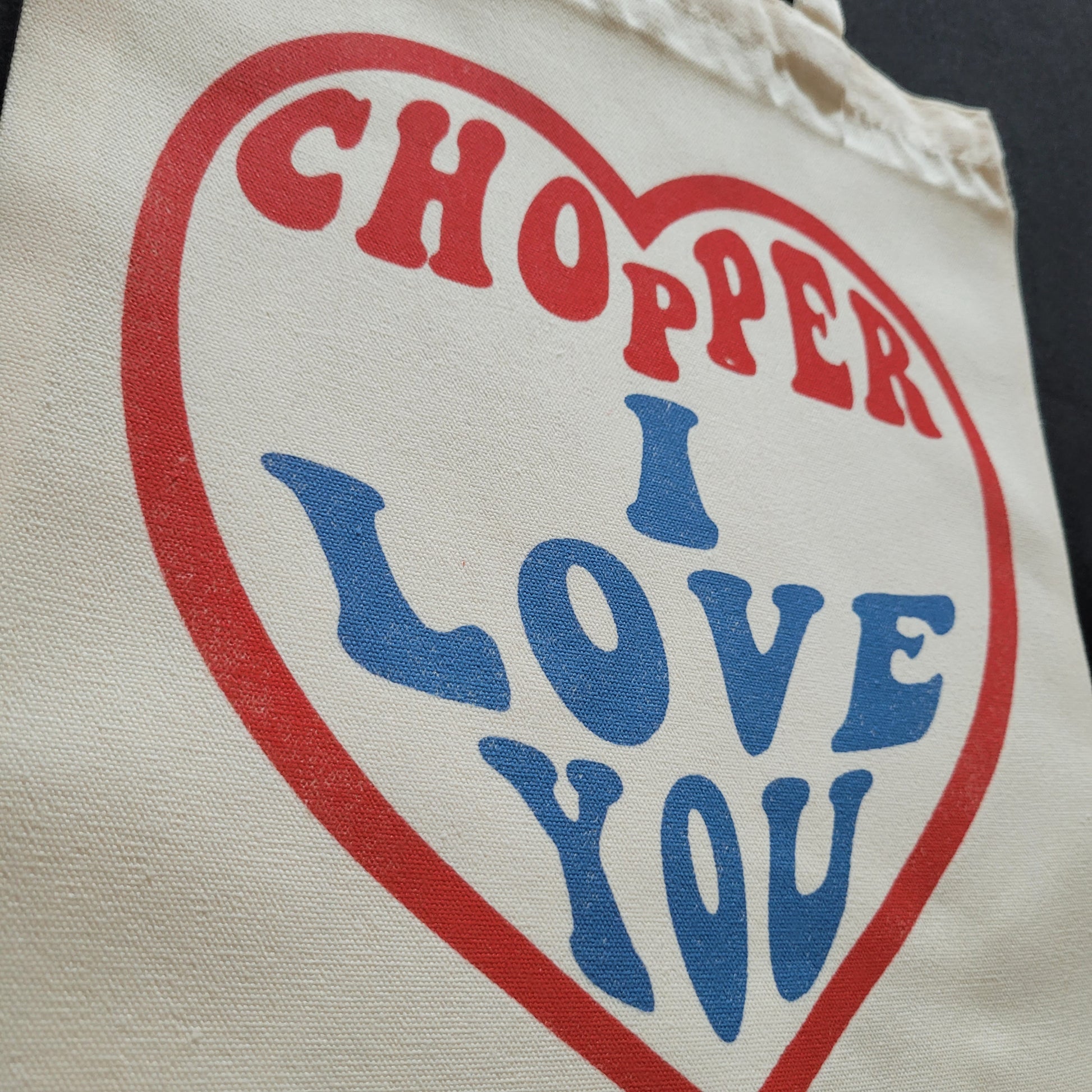 Eco Tote Bag " CHOPPER I LOVE YOU" - PUNK & COTON