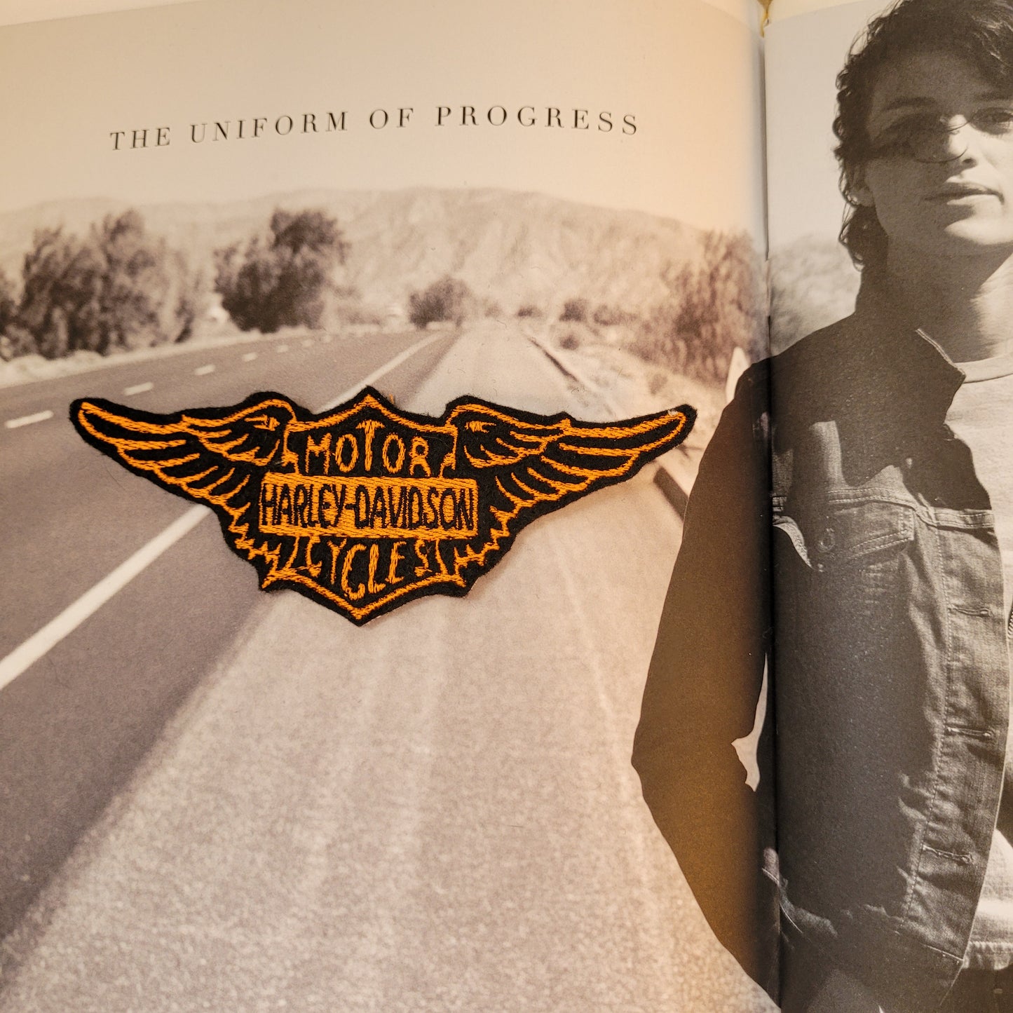 Patch Brodé Vintage Harley Wing Logo ( Version Black & Orange) - PUNK & COTON