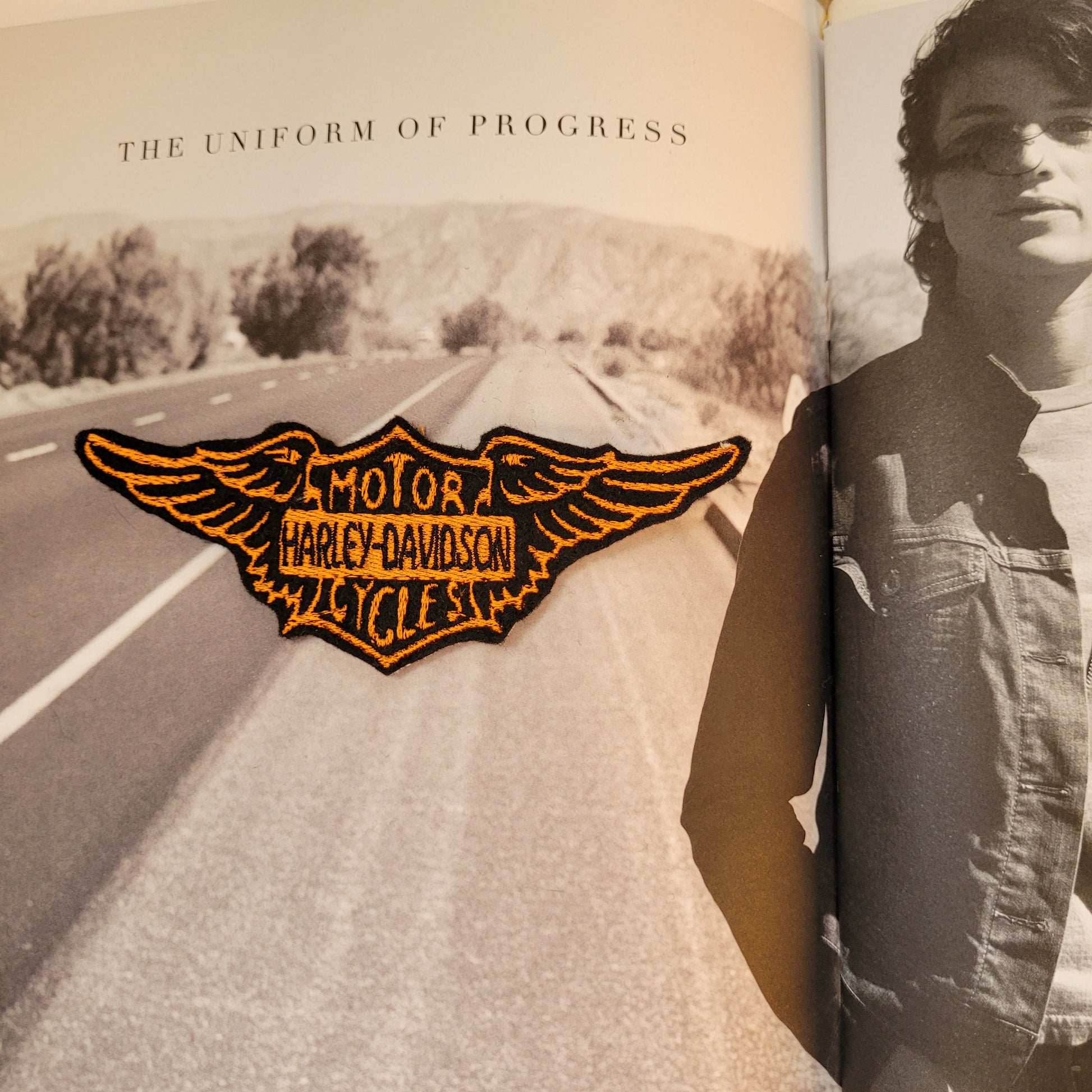 Patch Brodé Vintage Harley Wing Logo ( Version Black & Orange) - PUNK & COTON