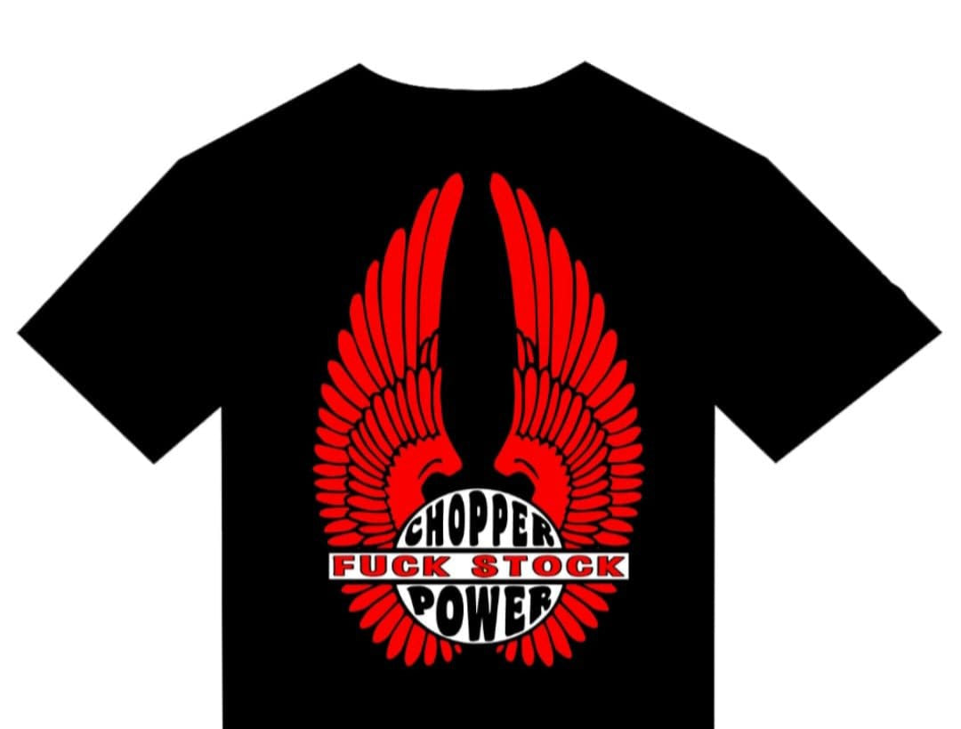 T-Shirt "Chopper Power Fuck Stock" BIKE OLD VINTAGE DESIGN - PUNK & COTON