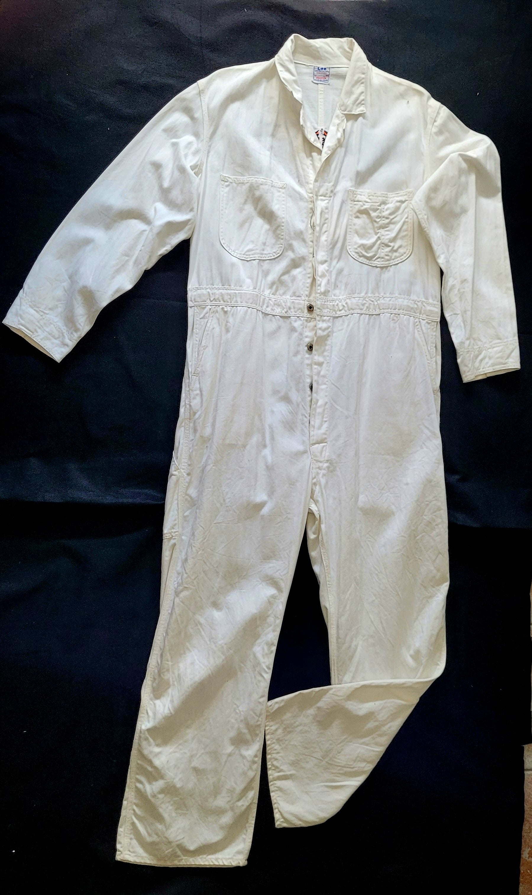 Coverall 40's LEE UNION-ALLS HBT hand embroidered chainstitch method combinaison  brodée à la main HARLEY-DAVIDSON - PUNK & COTON