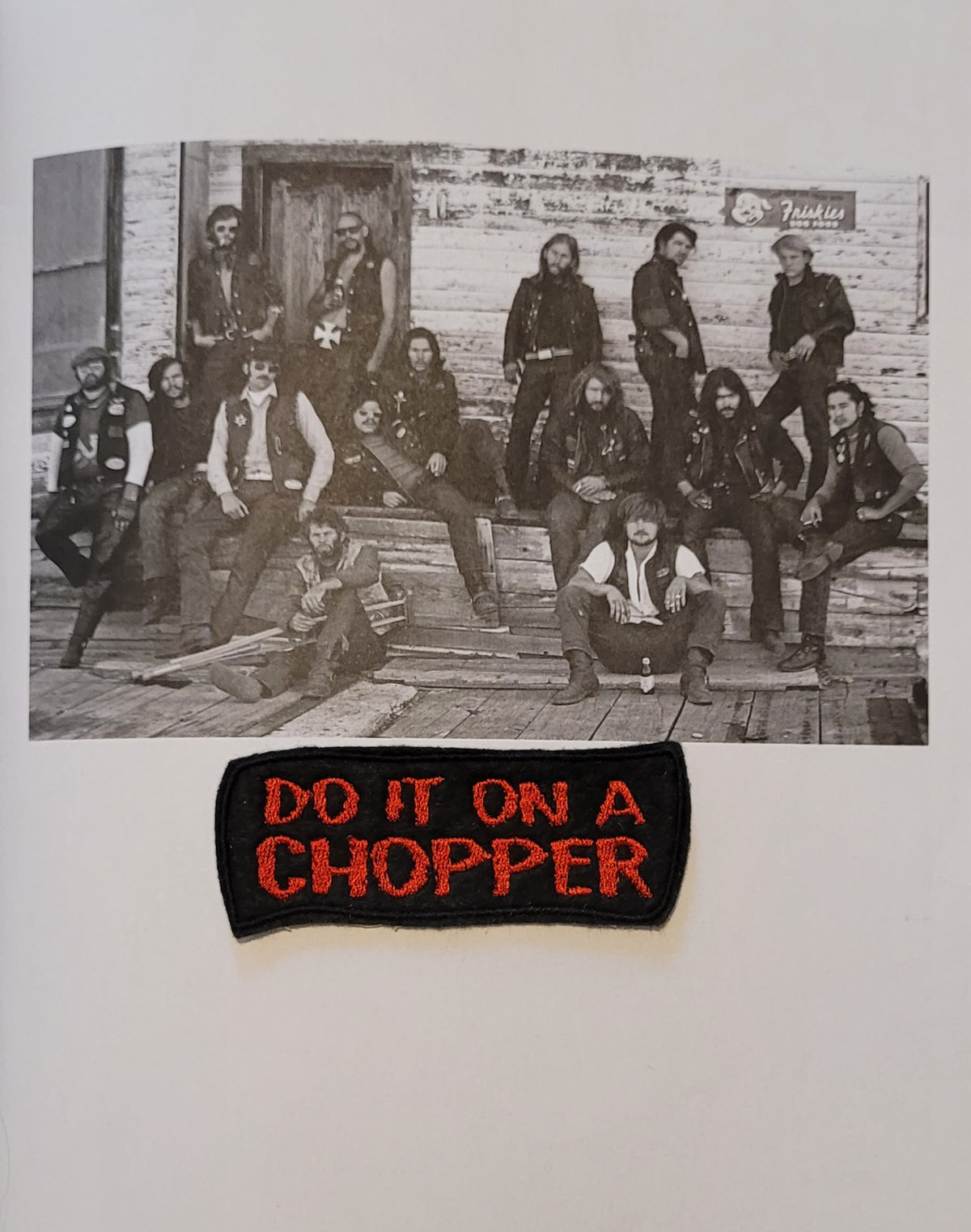 Patch Brodé "Do it on a chopper" version Noir/ Rouge