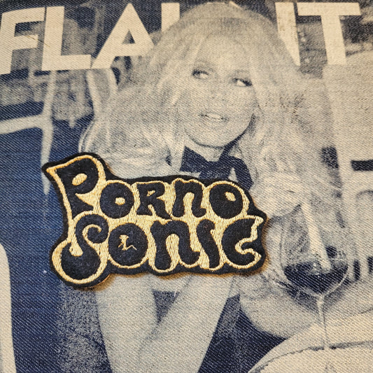 Patch Brodé Porno Sonic  Black / Gold ( Or) 2nd version - PUNK & COTON