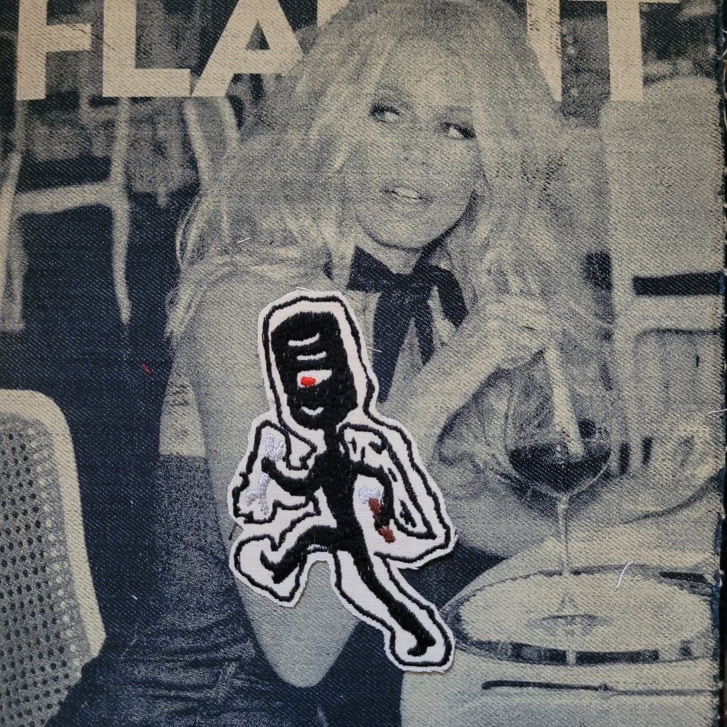 Patch Brodé "Piston worke"r EN VIEUX TISSU COTON - PUNK & COTON