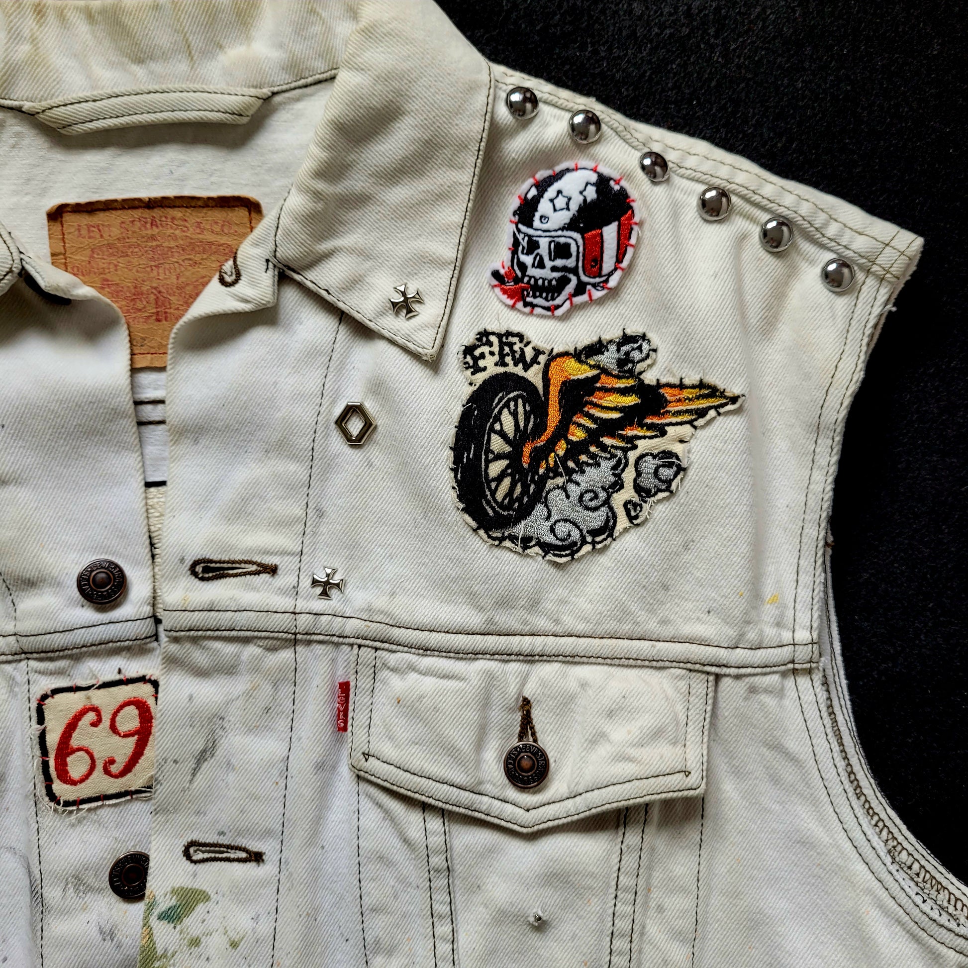 "STONED RIDERS JOSHUA TREE CAL."Handembroidery Levi's Jacket - PUNK & COTON