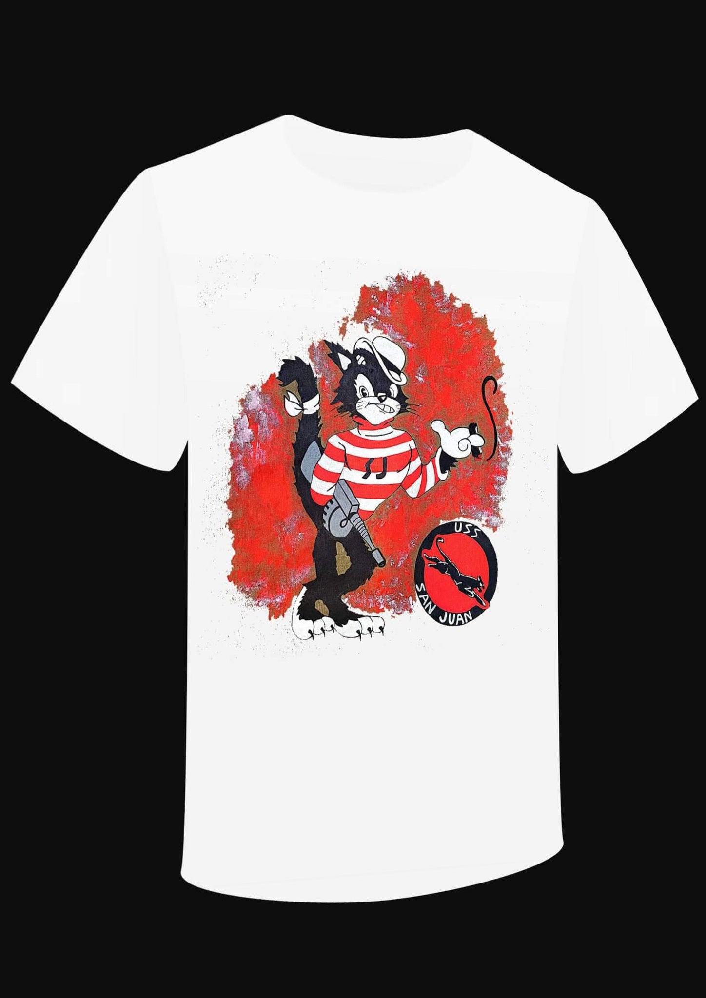T-shirt "The Panther stripes USS San Juan  CL-54" - PUNK & COTON