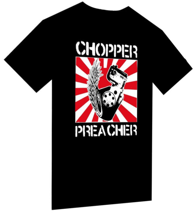 T-Shirt "Chopper Preacher" Bike moto old vintage design logo signé by Punk & Coton - PUNK & COTON