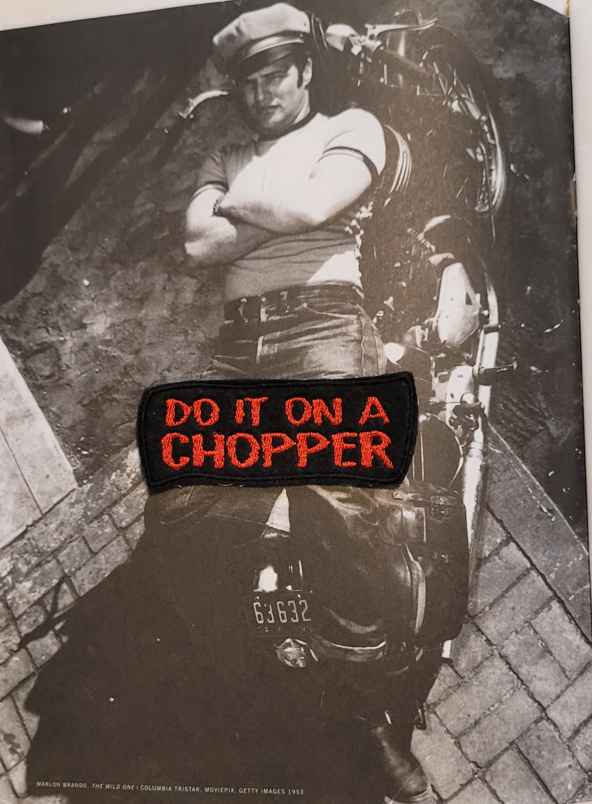 Patch Brodé "Do it on a chopper" version Noir/ Rouge