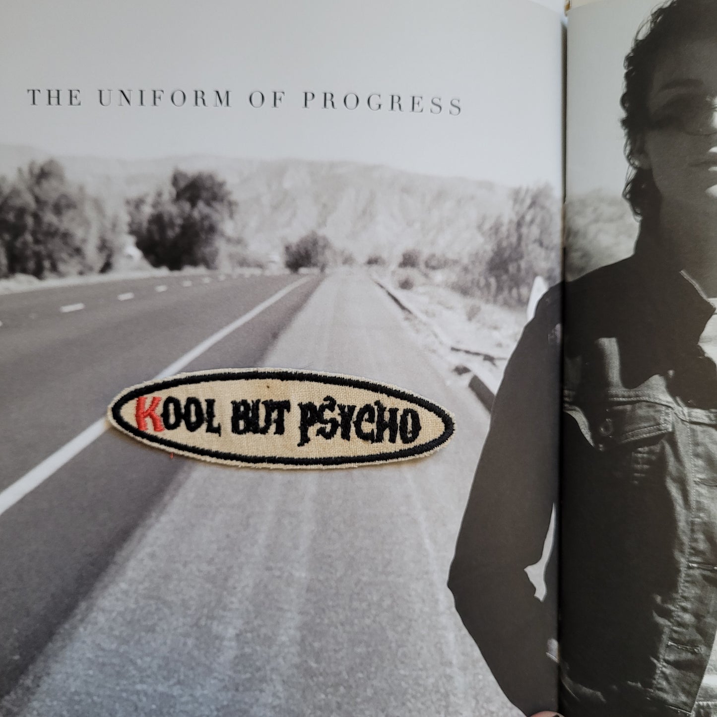 Patch Brodé "Kool but psycho" SUR VIEUX TISSU COTON - PUNK & COTON