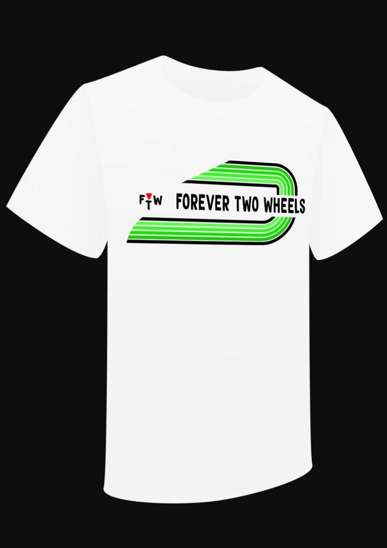 T-shirt "FTW Forever Two Wheels" Vert / Green - PUNK & COTON