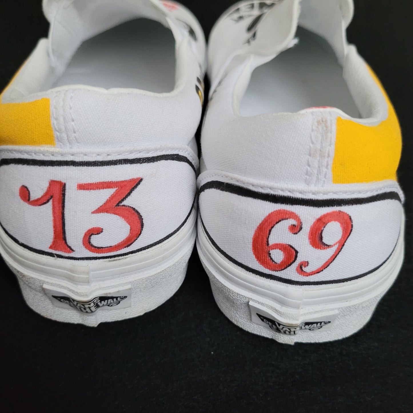 VANS "Chopper Power " Slip On peintes à la main by Punk & Coton