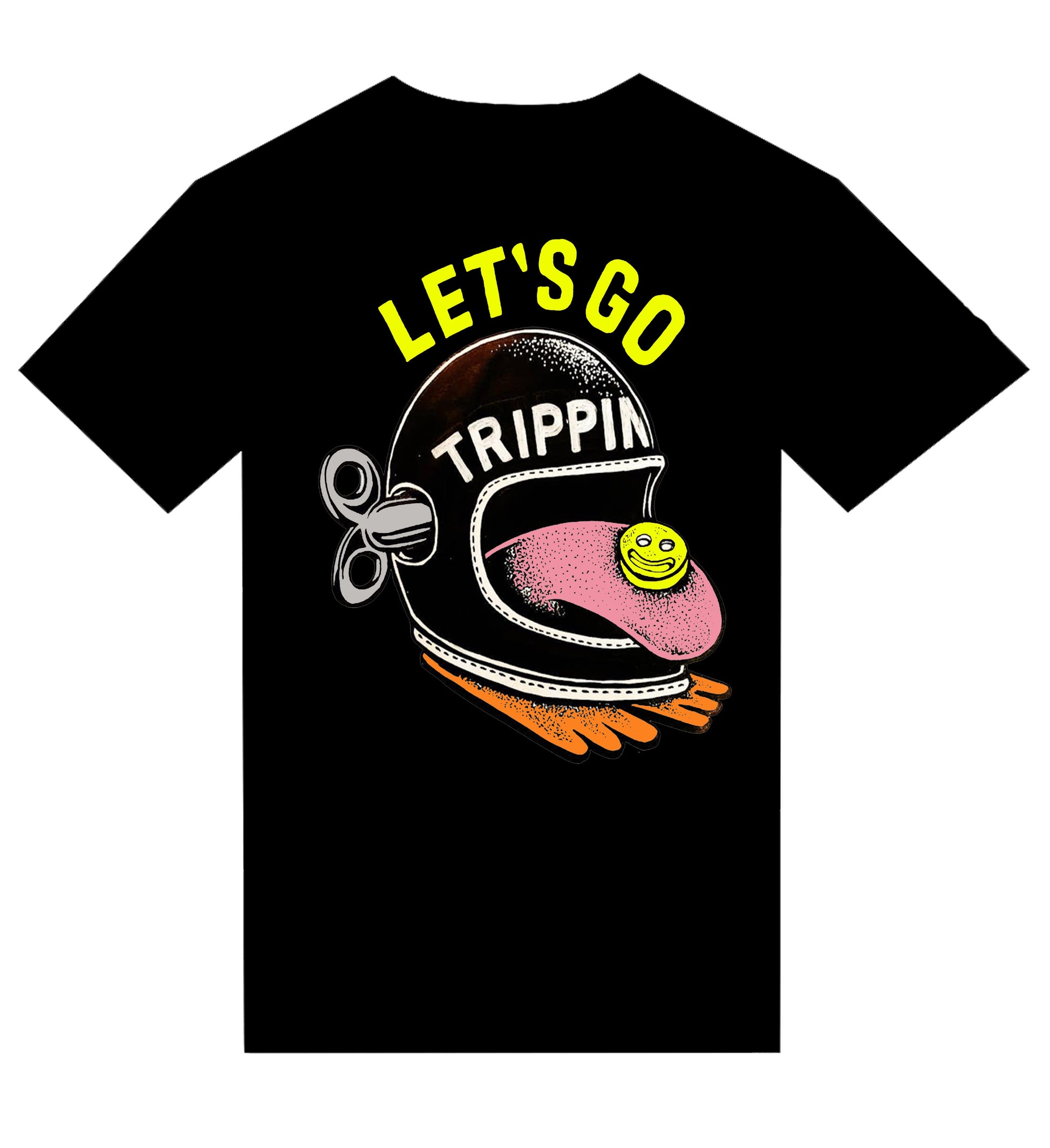 T-Shirt " Let's go trippin" HELMET BIKER - PUNK & COTON