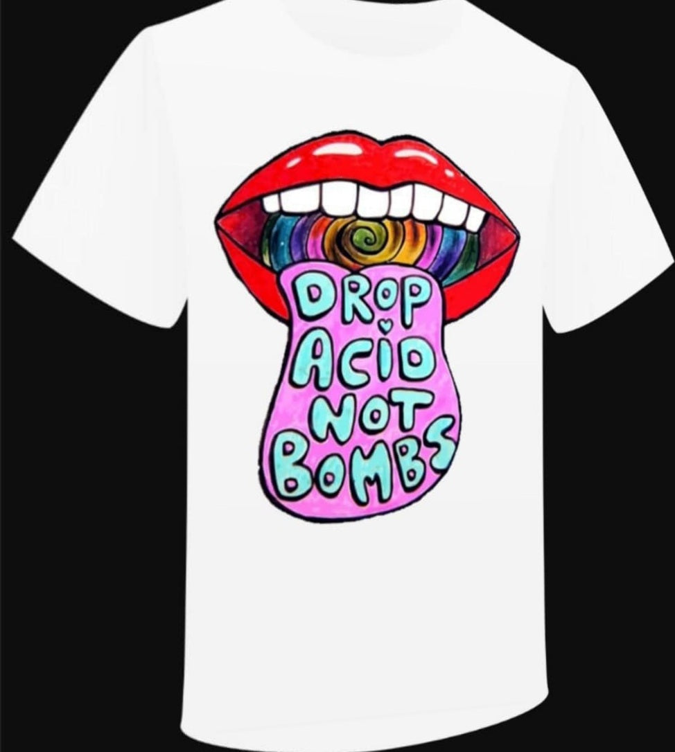 T-shirt "Drop Acid Not Bombs" - PUNK & COTON
