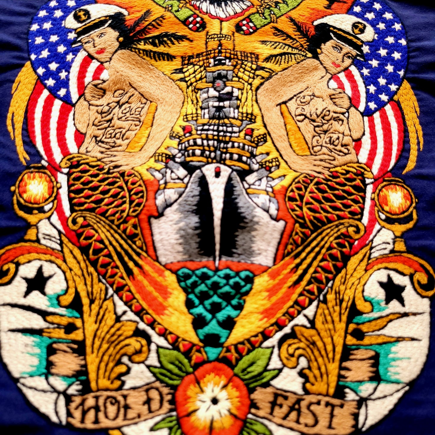 Deadstock french 50's moleskin fatigue vest hand embroidered by hand - PUNK & COTON